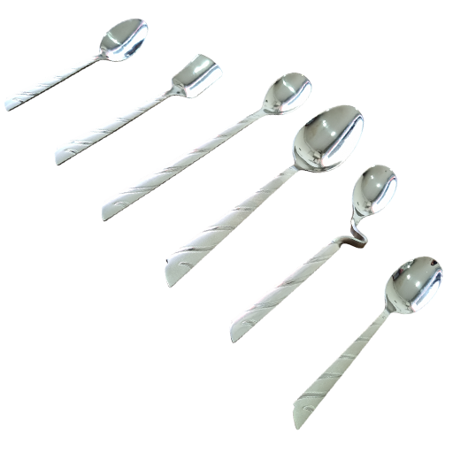 سرویس قاشق چنگال بیزانس ایتالیا 144 پارچه مدل راه راه نقره ای 6 سرویس قاشق چنگال بیزانس ایتالیا 144 پارچه مدل راه راه نقره ای