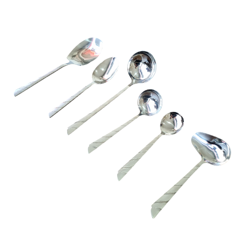 سرویس قاشق چنگال بیزانس ایتالیا 144 پارچه مدل راه راه نقره ای 5 سرویس قاشق چنگال بیزانس ایتالیا 144 پارچه مدل راه راه نقره ای