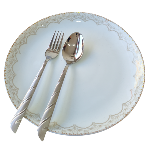 سرویس قاشق چنگال بیزانس ایتالیا 144 پارچه مدل راه راه نقره ای 2 سرویس قاشق چنگال بیزانس ایتالیا 144 پارچه مدل راه راه نقره ای