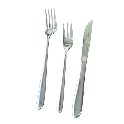 سرویس قاشق و چنگال سولینگن آلمان 120 پارچه مدل دونا نقره ای 5 سرویس قاشق و چنگال سولینگن آلمان 120 پارچه مدل دونا نقره ای
