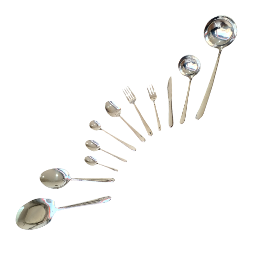 سرویس قاشق و چنگال سولینگن آلمان 120 پارچه مدل دونا نقره ای 3 سرویس قاشق و چنگال سولینگن آلمان 120 پارچه مدل دونا نقره ای