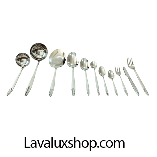 سرویس قاشق چنگال 24 نفره یونیک مدل گندمی لیزری 5 سرویس قاشق چنگال 24 نفره یونیک مدل گندمی لیزری