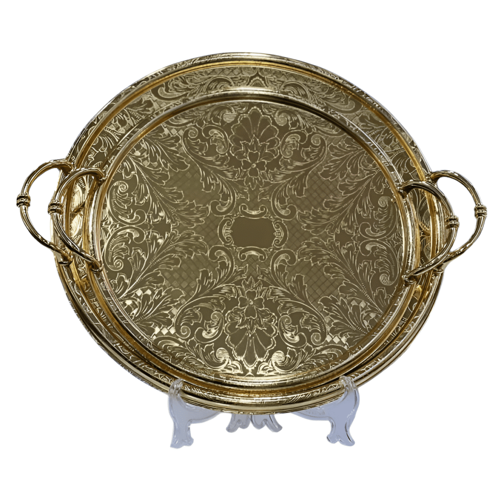 سینی پذیرایی 2 پارچه دایره شاهانه زیو هوم