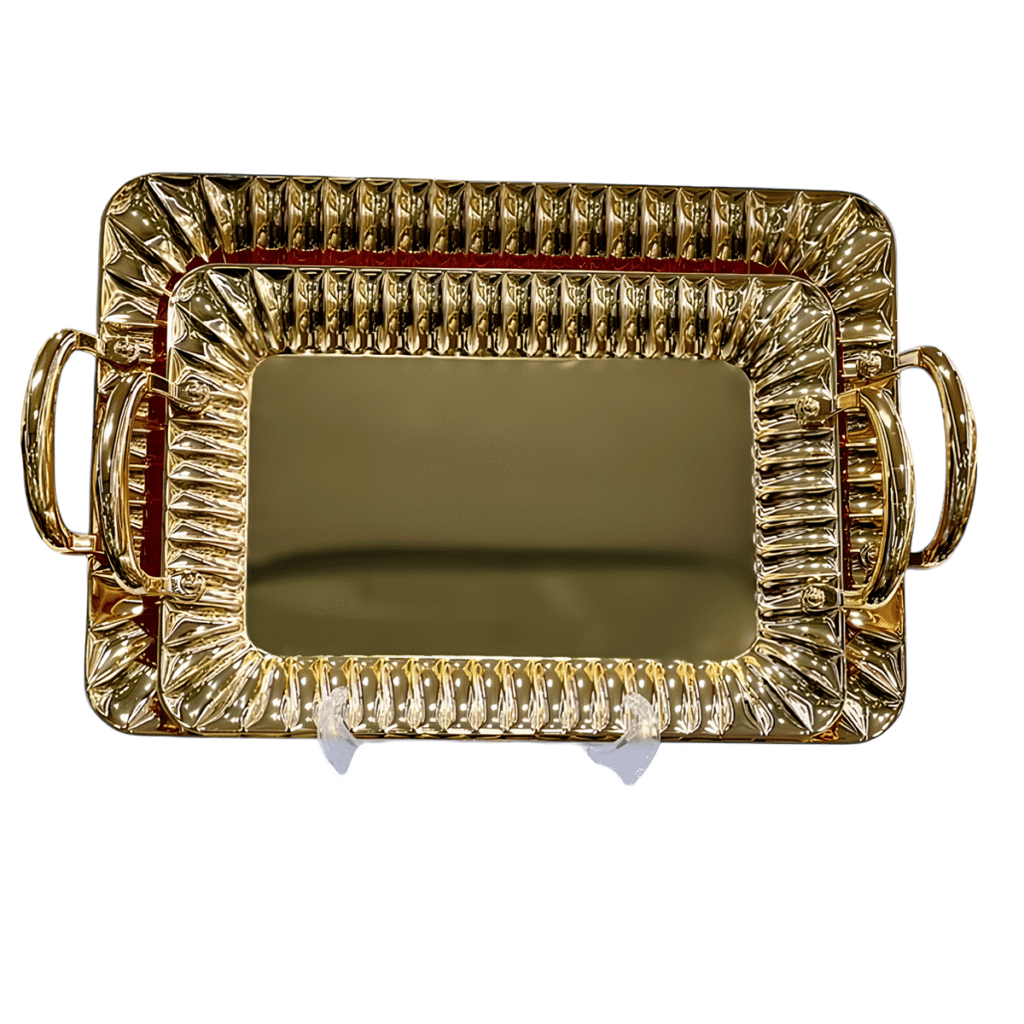 سینی پذیرایی 2 پارچه مستطیل کف ساده زیو هوم