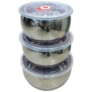 ست ظروف نگهدارنده 6 پارچه استیل یونیک با درب سیلیکونی سوپاپ دار