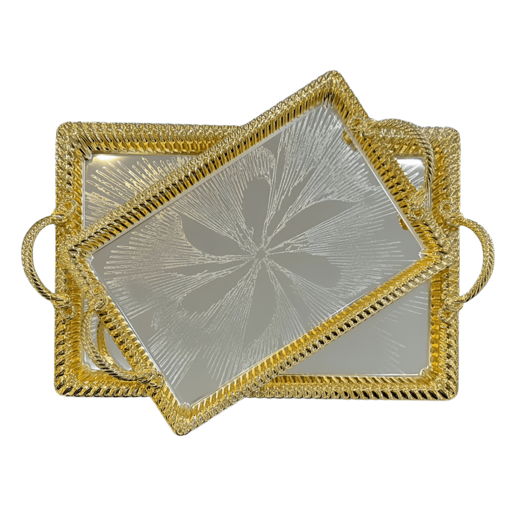 سینی پذیرایی 2 پارچه مستطیل کف لیزری زیو هوم مدل تابش