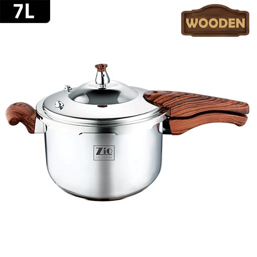 زودپز استیل زیو مدل ZPC-1603 با دسته های طرح چوب در حجم های 5، 7 و 9 لیتری 3 زودپز استیل زیو مدل ZPC-1603 با دسته های طرح چوب در حجم های 5، 7 و 9 لیتری