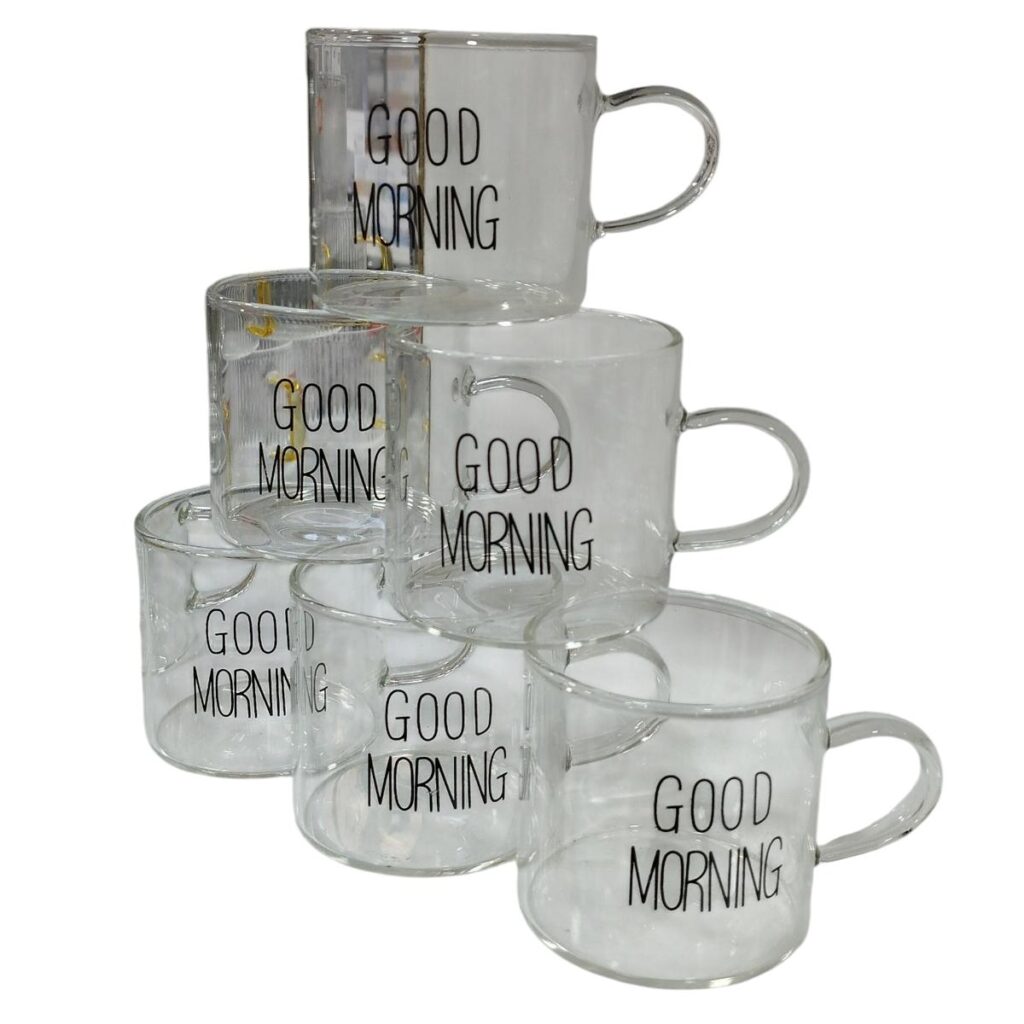 سرویس استکان پیرکس شعله مستقیم مدل Good Morning